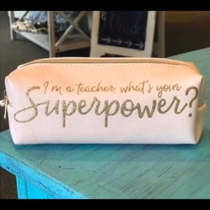 Teacher pencil pouch holder makeup bag